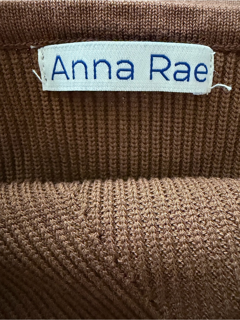 Brown Ribbed Strapless Top - Picture 3 of 4